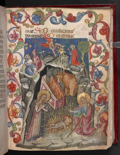 Přidat. 17466, f.34r Narození Páně od English School