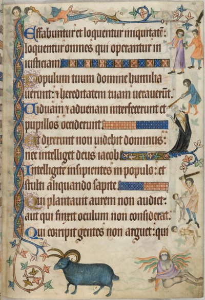 Přidat. 42130, f.169, Žalm 93, scény vraždy, z 