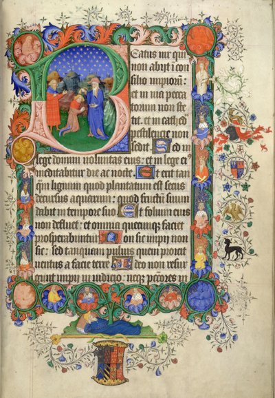 Přidat. 42131 fol.73 Žalm 1, začínající iniciálou 