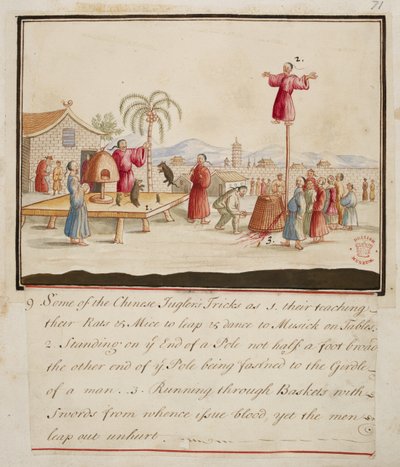 Přidat. 5353, f.71 Některé triky čínského kejklíře, ze sbírek kostýmů různých národů od English School