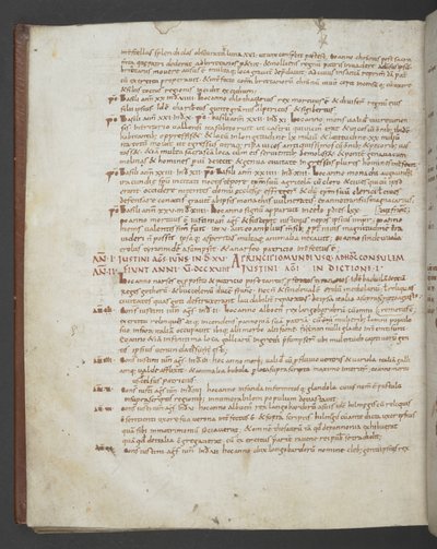 Přidejte MS 16974 f.112v Eusebius z Caesarea, Chronicon, s dodatky od svatého Jeronýma, Prospera z Akvitánie, Maria z Avenches a anonymního autora (vellum) od English School