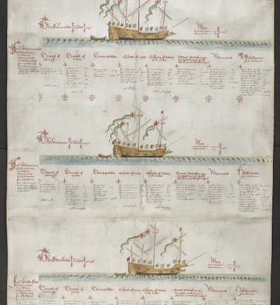 Přidejte MS 22047 f.4r The galleass The Unicorn a The Swallow z 