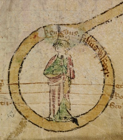 Přidejte MS 47170 EGMONT PAPERS. sv. CCLI „[A] kronika psaná latinsky a francouzsky s anglickými králi na obou stranách zobrazenými bratrem Waltera de Witteliseye, mnichem z kláštera Burgo San Pietro. Kéž se Bůh smiluje nad jeho duší. Amen