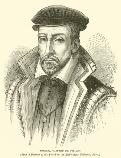 Admirál Gaspard de Coligny (rytina) od English School