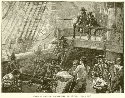 Admirál Rodney bombarduje Le Havre od English School