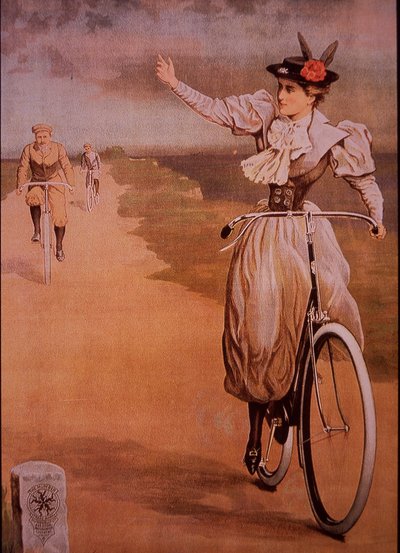 Reklama na jízdní kola Humber, cca 1898 (barva lito) od English School