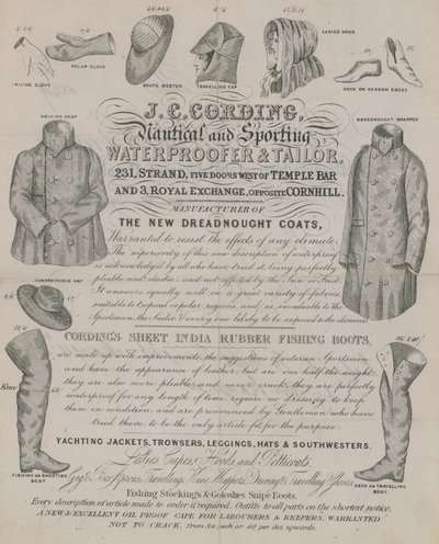 Reklama na J C Cording, Waterproofer a Tailor od English School