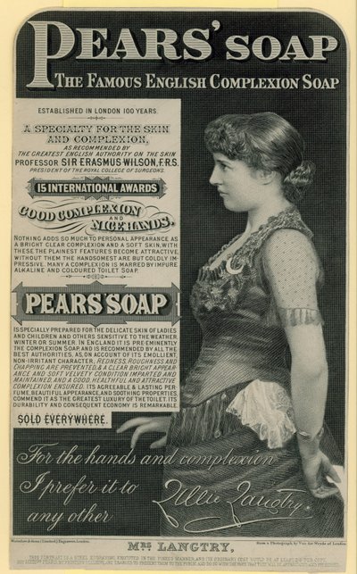 Reklama na Pears Soap s herečkou Lillie Langtry od English School