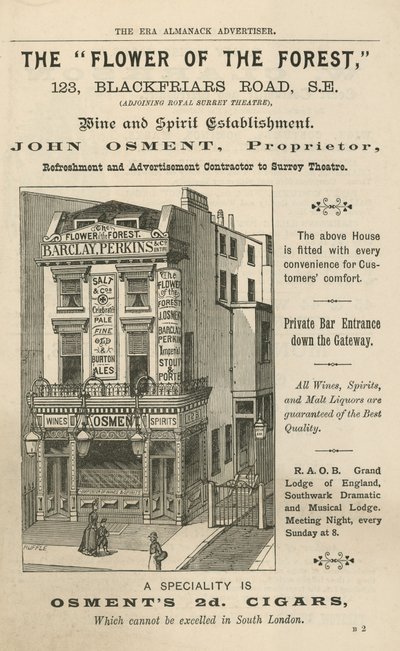 Reklama na Květ lesa, 123 Blackfriars Road, Londýn od English School