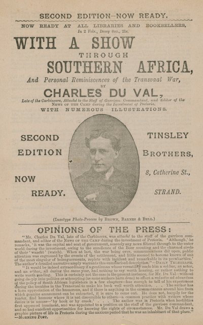 Reklama na S show Through Southern Africa od Charlese Du Val od English School
