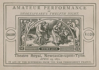 Reklama na amatérské představení Shakespearova Večera dvanáctého od English School