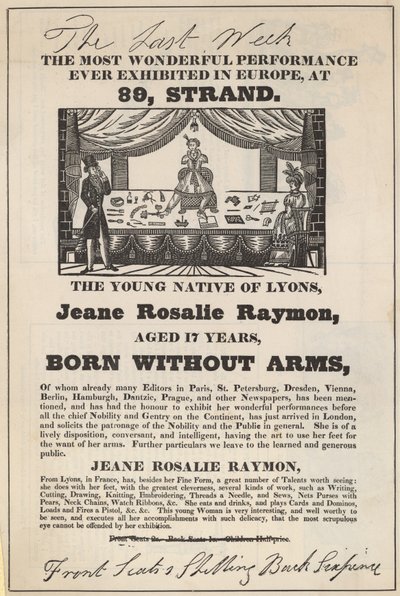 Reklama na vystoupení od Jeane Rosalie Raymon od English School