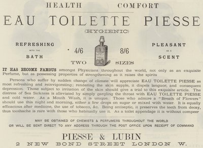 Reklama, Eau Toilette Piesse od English School