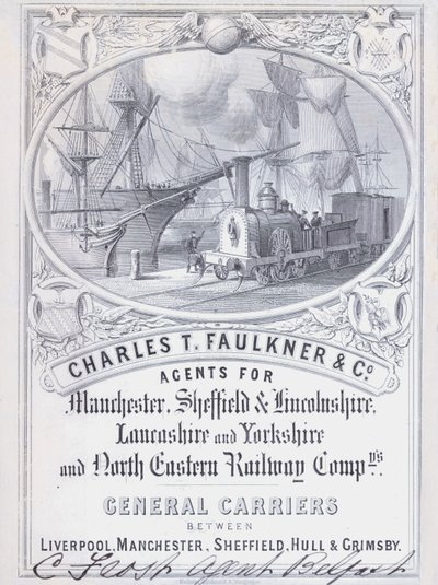Reklama na Charles T Faulkner and Company, agenti pro železniční společnosti (litografie) od English School