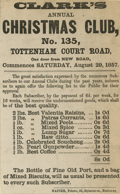 Reklama na každoroční vánoční klub Clarks od English School