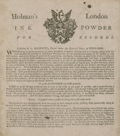 Reklama na Holmans London Ink Powder for Records od English School