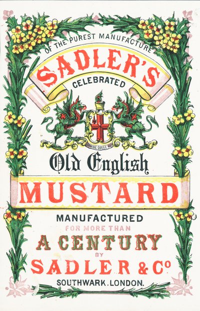 Reklama na Sadlers Old English Mustard od English School