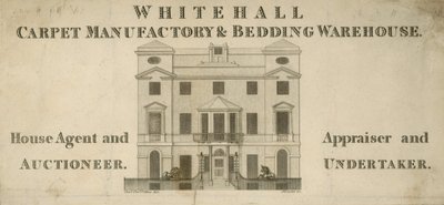 Reklama na manufakturu a sklad ložního prádla Whitehall od English School