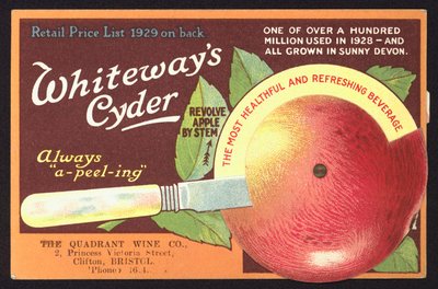 Reklama na Whitewayův cider (chromolitho) od English School