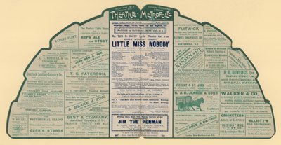 Reklamní leták pro Theatre Metropole, Peckham, Londýn od English School