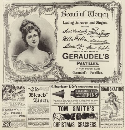 Reklama se rozšířila z The Graphic Christmas Number 1896 od English School