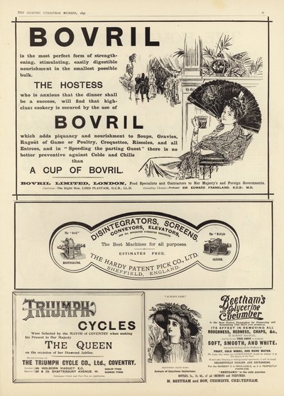Reklama se rozšířila z The Graphic Christmas Number 1897 od English School