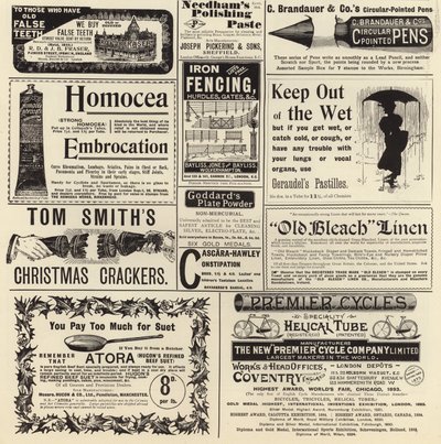 Reklama se rozšířila z The Graphic Christmas Number 1897 od English School