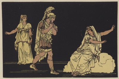 Aeneas a stín Dido (barevná litografie) od English School