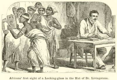 První pohled Afričanů na zrcadlo v chatě Dr Livingstone od English School