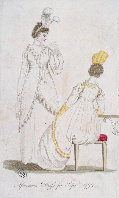 Odpolední šaty na září 1799 od English School