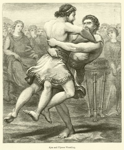 Ajax a Ulysses wrestling (rytina) od English School