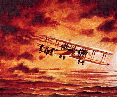 Alcock a Brown ve svém Vickers 