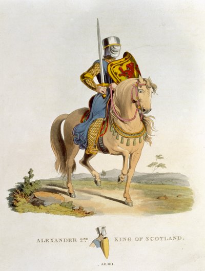 Alexandr II., skotský král (1198-1249) 1214, z knihy Ancient Armour od Samuela Rushe Meyricka, 1824 od English School