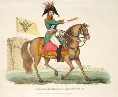 Alexandr I., císař všech Rusů, hospoda. od Richarda Evanse, ryl Romney, ilustrace z An Historical Account of the Battle of Waterloo od Williama Mudforda, 1816 od English School