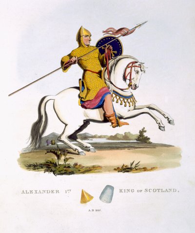 Alexander I., skotský král (asi 1080-1124), 1107, z Ancient Armour, Samuel Rush Meyrick, 1824 od English School