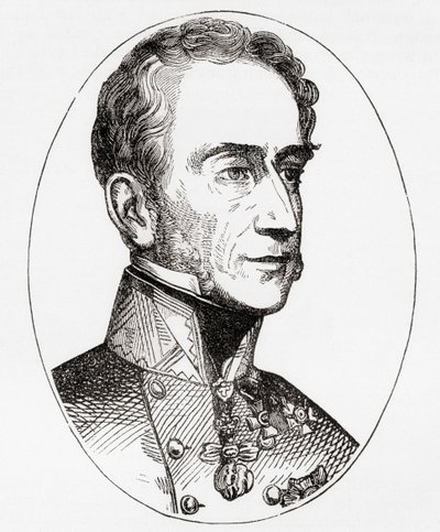 Alfred Candidus Ferdinand, kníže Windisch-Gratz, polní maršál rakouské armády, z Wardovy a Lockovy ilustrované historie světa, vyd. cca 1882. od English School