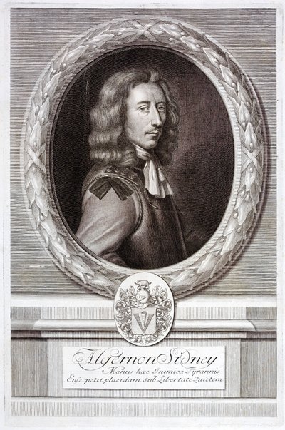 Algernon Sidney , anglický republikánský politický teoretik a voják (rytina) od English School