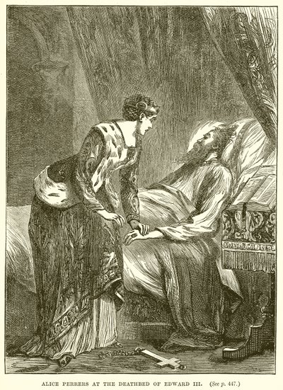 Alice Perrers na smrtelné posteli Edwarda III od English School