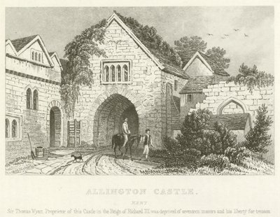 Allington Castle, Kent (rytina) od English School