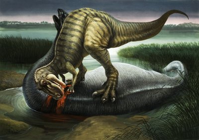 Allosaurus jí apatosaura od English School