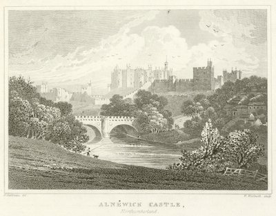 Alnwick Castle, Northumberland (rytina) od English School
