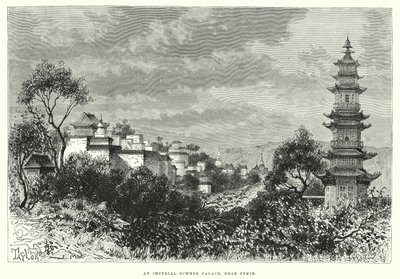 Císařský letohrádek, poblíž Pekin (rytina) od English School