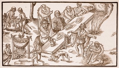 Irský banket, 1581 (sépiová fotografie) od English School