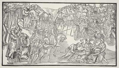 An Irish Chiefs Last Fight, 1581 (sépiová fotografie) od English School