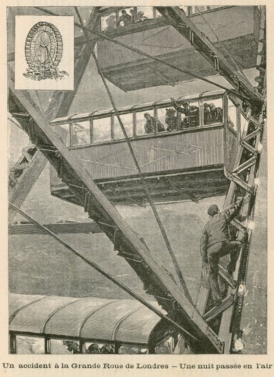 Incident na Great Wheel v Londýně – noc ve vzduchu od English School