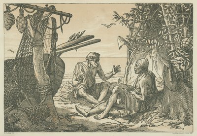 Starořečtí rybáři (litografie) od English School