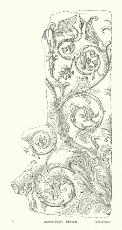 Starověký panel, Florencie (rytina) od English School