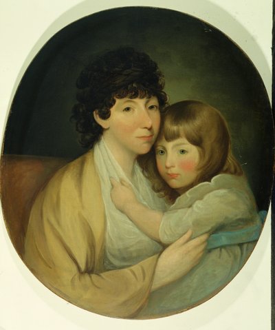 Anna Maria White (paní Charles Trench) a dítě (olej na plátně) od English School