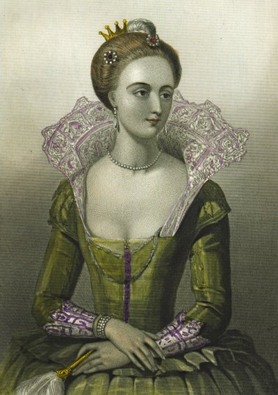 Anna Dánská, královna choť Jakuba I. Velké Británie, 1856 od English School