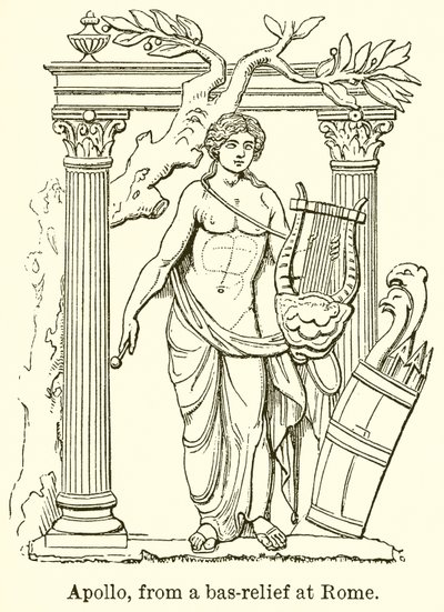 Apollo, z basreliéfu v Římě od English School